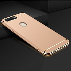 Schutzhülle Luxus Metall Rahmen und Kunststoff Schutzhülle Tasche M01 für Oppo A7 Gold