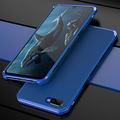 Schutzhülle Luxus Metall Rahmen und Kunststoff Schutzhülle Tasche M01 für Oppo K1 Blau