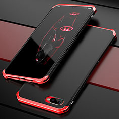 Schutzhülle Luxus Metall Rahmen und Kunststoff Schutzhülle Tasche M01 für Oppo K1 Rot und Schwarz