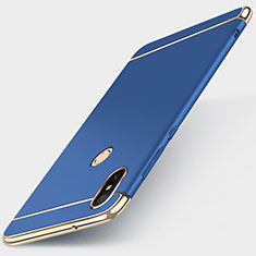 Schutzhülle Luxus Metall Rahmen und Kunststoff Schutzhülle Tasche M01 für Xiaomi Mi A2 Lite Blau