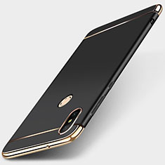 Schutzhülle Luxus Metall Rahmen und Kunststoff Schutzhülle Tasche M01 für Xiaomi Mi A2 Lite Schwarz