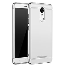 Schutzhülle Luxus Metall Rahmen und Kunststoff Schutzhülle Tasche M01 für Xiaomi Redmi Note 3 MediaTek Silber