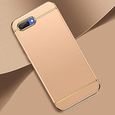 Schutzhülle Luxus Metall Rahmen und Kunststoff Schutzhülle Tasche M02 für Oppo A5 Gold