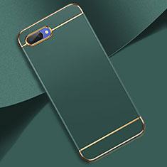 Schutzhülle Luxus Metall Rahmen und Kunststoff Schutzhülle Tasche M02 für Oppo A5 Nachtgrün