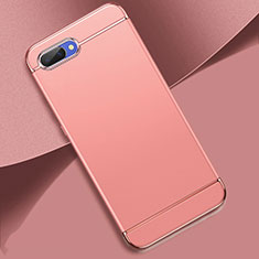 Schutzhülle Luxus Metall Rahmen und Kunststoff Schutzhülle Tasche M02 für Oppo A5 Rosegold