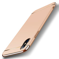 Schutzhülle Luxus Metall Rahmen und Kunststoff Schutzhülle Tasche M05 für Apple iPhone X Gold