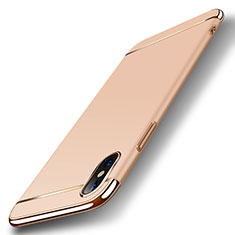 Schutzhülle Luxus Metall Rahmen und Kunststoff Schutzhülle Tasche M05 für Apple iPhone Xs Gold