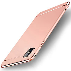 Schutzhülle Luxus Metall Rahmen und Kunststoff Schutzhülle Tasche M05 für Apple iPhone Xs Rosegold