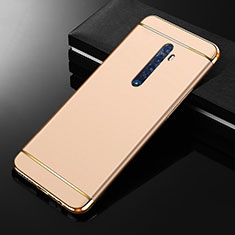 Schutzhülle Luxus Metall Rahmen und Kunststoff Schutzhülle Tasche M05 für Oppo Reno2 Gold