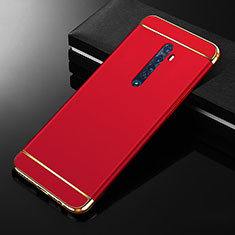 Schutzhülle Luxus Metall Rahmen und Kunststoff Schutzhülle Tasche M05 für Oppo Reno2 Rot