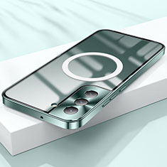 Schutzhülle Luxus Metall Rahmen und Kunststoff Schutzhülle Tasche mit Mag-Safe Magnetic Magnetisch für Samsung Galaxy S22 5G Grün