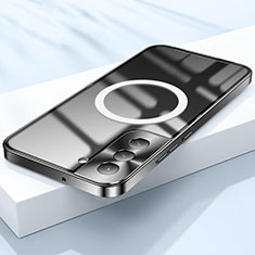 Schutzhülle Luxus Metall Rahmen und Kunststoff Schutzhülle Tasche mit Mag-Safe Magnetic Magnetisch für Samsung Galaxy S22 5G Schwarz
