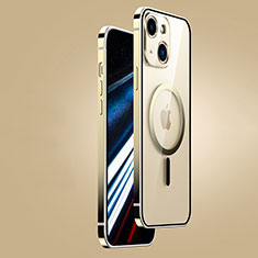 Schutzhülle Luxus Metall Rahmen und Kunststoff Schutzhülle Tasche mit Mag-Safe Magnetic Magnetisch JB1 für Apple iPhone 14 Plus Gold