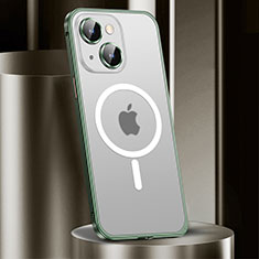 Schutzhülle Luxus Metall Rahmen und Kunststoff Schutzhülle Tasche mit Mag-Safe Magnetic Magnetisch JL2 für Apple iPhone 13 Grün
