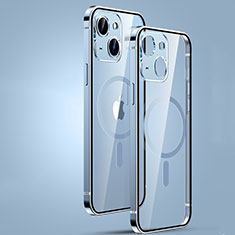 Schutzhülle Luxus Metall Rahmen und Kunststoff Schutzhülle Tasche mit Mag-Safe Magnetic Magnetisch JL3 für Apple iPhone 14 Blau