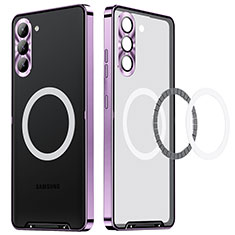 Schutzhülle Luxus Metall Rahmen und Kunststoff Schutzhülle Tasche mit Mag-Safe Magnetic Magnetisch LK1 für Samsung Galaxy S23 Plus 5G Violett