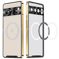 Schutzhülle Luxus Metall Rahmen und Kunststoff Schutzhülle Tasche mit Mag-Safe Magnetic Magnetisch LK2 für Google Pixel 8 Pro 5G Gold