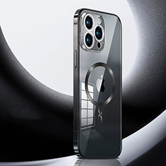 Schutzhülle Luxus Metall Rahmen und Kunststoff Schutzhülle Tasche mit Mag-Safe Magnetic Magnetisch LK3 für Apple iPhone 13 Pro Schwarz