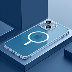 Schutzhülle Luxus Metall Rahmen und Kunststoff Schutzhülle Tasche mit Mag-Safe Magnetic Magnetisch QC3 für Apple iPhone 13 Blau