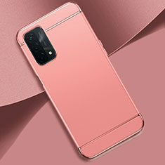 Schutzhülle Luxus Metall Rahmen und Kunststoff Schutzhülle Tasche P02 für Oppo A54 5G Rosegold