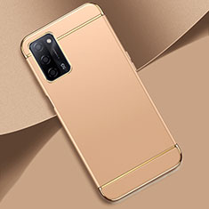 Schutzhülle Luxus Metall Rahmen und Kunststoff Schutzhülle Tasche P02 für Oppo A56 5G Gold