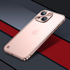 Schutzhülle Luxus Metall Rahmen und Kunststoff Schutzhülle Tasche QC1 für Apple iPhone 13 Rosegold