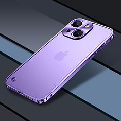 Schutzhülle Luxus Metall Rahmen und Kunststoff Schutzhülle Tasche QC1 für Apple iPhone 13 Violett