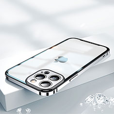 Schutzhülle Luxus Metall Rahmen und Kunststoff Schutzhülle Tasche QC2 für Apple iPhone 14 Pro Silber