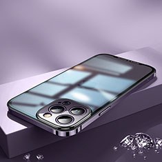Schutzhülle Luxus Metall Rahmen und Kunststoff Schutzhülle Tasche QC2 für Apple iPhone 14 Pro Violett