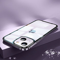 Schutzhülle Luxus Metall Rahmen und Kunststoff Schutzhülle Tasche QC2 für Apple iPhone 14 Violett