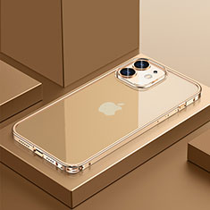 Schutzhülle Luxus Metall Rahmen und Kunststoff Schutzhülle Tasche QC4 für Apple iPhone 12 Gold