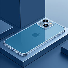 Schutzhülle Luxus Metall Rahmen und Kunststoff Schutzhülle Tasche QC4 für Apple iPhone 13 Blau