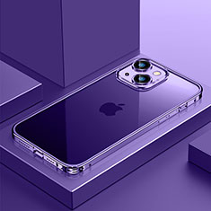 Schutzhülle Luxus Metall Rahmen und Kunststoff Schutzhülle Tasche QC4 für Apple iPhone 13 Violett