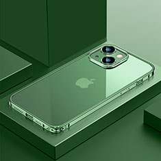 Schutzhülle Luxus Metall Rahmen und Kunststoff Schutzhülle Tasche QC4 für Apple iPhone 14 Grün