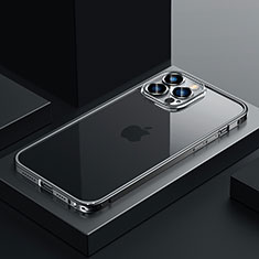 Schutzhülle Luxus Metall Rahmen und Kunststoff Schutzhülle Tasche QC4 für Apple iPhone 14 Pro Schwarz