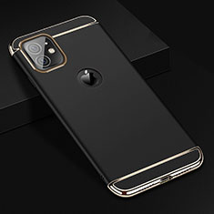 Schutzhülle Luxus Metall Rahmen und Kunststoff Schutzhülle Tasche T01 für Apple iPhone 11 Schwarz