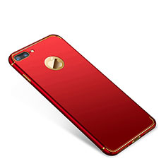 Schutzhülle Luxus Metall Rahmen und Kunststoff Schutzhülle Tasche T01 für Apple iPhone 7 Plus Rot