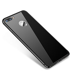 Schutzhülle Luxus Metall Rahmen und Kunststoff Schutzhülle Tasche T01 für Apple iPhone 7 Plus Schwarz