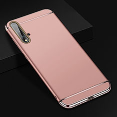 Schutzhülle Luxus Metall Rahmen und Kunststoff Schutzhülle Tasche T01 für Huawei Nova 5 Rosegold