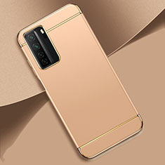 Schutzhülle Luxus Metall Rahmen und Kunststoff Schutzhülle Tasche T01 für Huawei Nova 7 SE 5G Gold