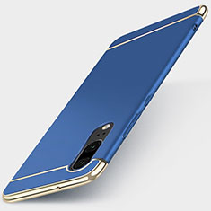Schutzhülle Luxus Metall Rahmen und Kunststoff Schutzhülle Tasche T01 für Huawei P20 Blau