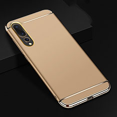 Schutzhülle Luxus Metall Rahmen und Kunststoff Schutzhülle Tasche T01 für Huawei P20 Pro Gold