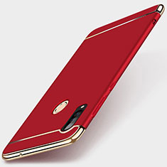 Schutzhülle Luxus Metall Rahmen und Kunststoff Schutzhülle Tasche T01 für Huawei P30 Lite New Edition Rot