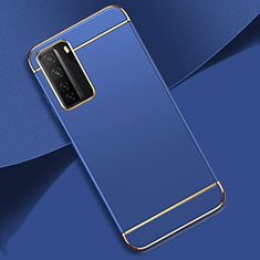 Schutzhülle Luxus Metall Rahmen und Kunststoff Schutzhülle Tasche T01 für Huawei P40 Lite 5G Blau