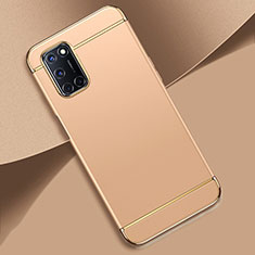 Schutzhülle Luxus Metall Rahmen und Kunststoff Schutzhülle Tasche T01 für Oppo A72 Gold