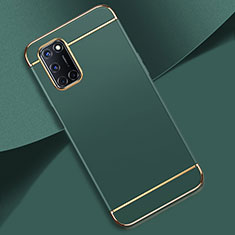 Schutzhülle Luxus Metall Rahmen und Kunststoff Schutzhülle Tasche T01 für Oppo A72 Grün