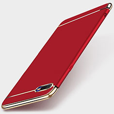 Schutzhülle Luxus Metall Rahmen und Kunststoff Schutzhülle Tasche T01 für Oppo R15X Rot