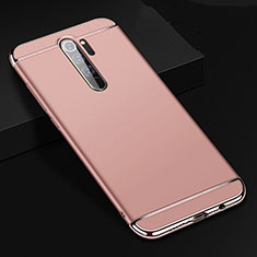 Schutzhülle Luxus Metall Rahmen und Kunststoff Schutzhülle Tasche T01 für Xiaomi Redmi Note 8 Pro Rosegold