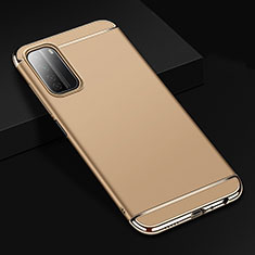 Schutzhülle Luxus Metall Rahmen und Kunststoff Schutzhülle Tasche T02 für Huawei Nova 7 SE 5G Gold