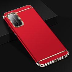 Schutzhülle Luxus Metall Rahmen und Kunststoff Schutzhülle Tasche T02 für Huawei P40 Lite 5G Rot